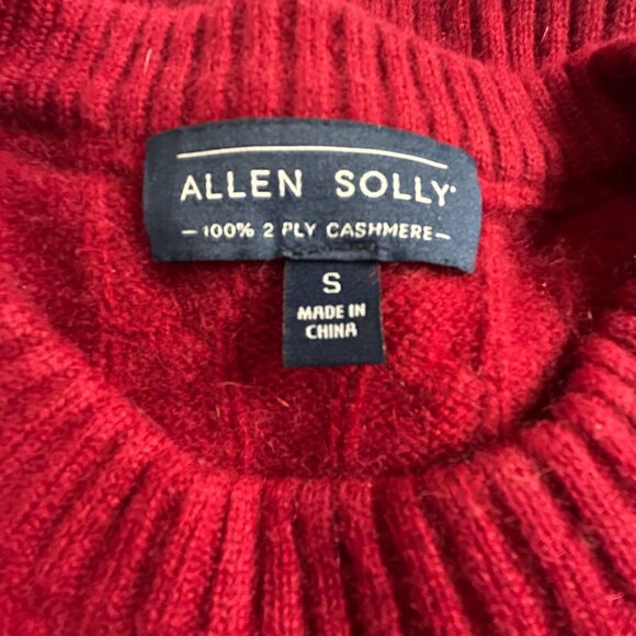 Allen Solly Womens Red Cable Knit Sweater Small 100% 2 Ply Cashmere Crew Neck - Picture 3 of 8